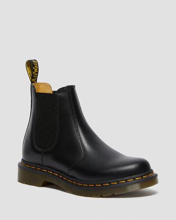 Black Women's Dr Martens 2976 Smooth Leather Chelsea Boots | CA 115WNB